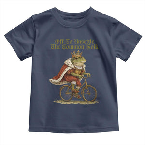 Chaotic Frog Meme Toddler T Shirt Off To Unsettle The Common Folk Vintage Unhinged Humor TS10 Navy Print Your Wear