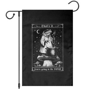 Frog Meme Garden Flag Thats It Youre Going In The Soup Funny Weirdcore TS10 Black Print Your Wear