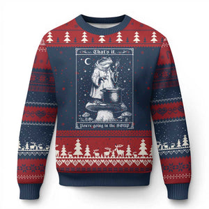 Frog Meme Ugly Christmas Sweater Thats It Youre Going In The Soup Funny Weirdcore TS10 Navy Red Print Your Wear