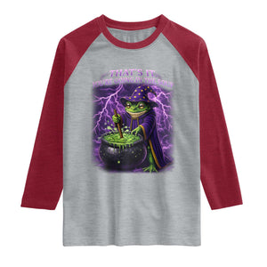 Frog Meme Raglan Shirt Vintage Graphic Thats It Youre Going In The Soup TS10 Heather Gray Heather Red Print Your Wear