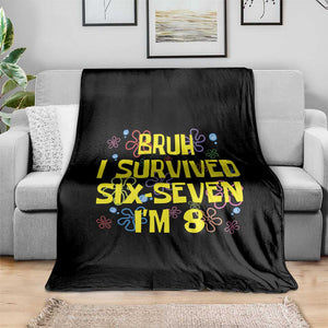 8th Birthday Throw Blanket Im 8 Year Old Bruh I Survived 67 Colorful Bubble Flower TS10 Print Your Wear