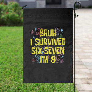8th Birthday Garden Flag Im 8 Year Old Bruh I Survived 67 Colorful Bubble Flower TS10 Print Your Wear