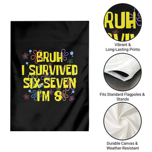 8th Birthday Garden Flag Im 8 Year Old Bruh I Survived 67 Colorful Bubble Flower TS10 Print Your Wear