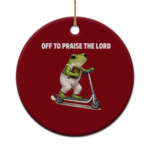 Funny Christian Frog Ceramic Ornament Off To Praise The Lord TS10 1pc Red Print Your Wear