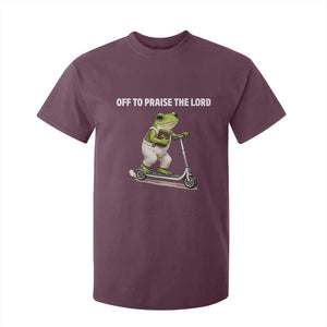 Funny Christian Frog T Shirt For Kid Off To Praise The Lord TS10 Maroon Print Your Wear