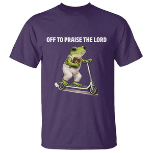 Funny Christian Frog T Shirt Off To Praise The Lord TS10 Purple Print Your Wear