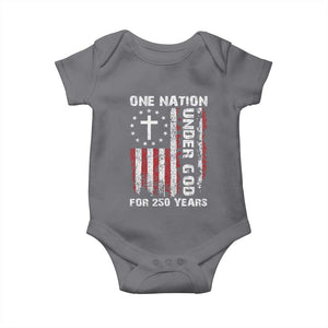 250 Years Anniversary Baby Onesie 250th Independence Day Freedom One Nation Under God US Flag TS10 Charcoal Print Your Wear