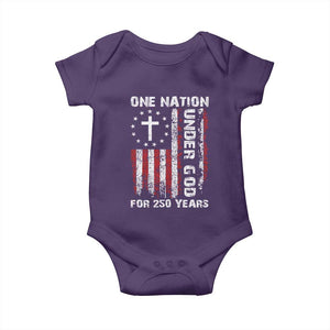 250 Years Anniversary Baby Onesie 250th Independence Day Freedom One Nation Under God US Flag TS10 Purple Print Your Wear