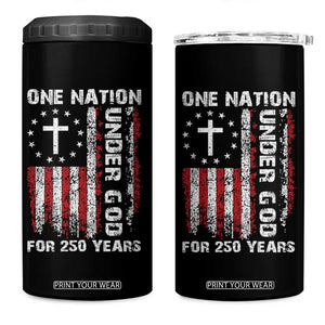 250 Years Anniversary 4 in 1 Can Cooler Tumbler 250th Independence Day Freedom One Nation Under God US Flag TS10 One Size: 16 oz Black Print Your Wear