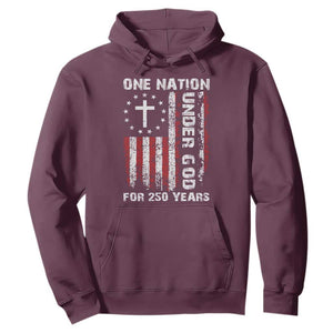 250 Years Anniversary Hoodie 250th Independence Day Freedom One Nation Under God US Flag TS10 Maroon Print Your Wear