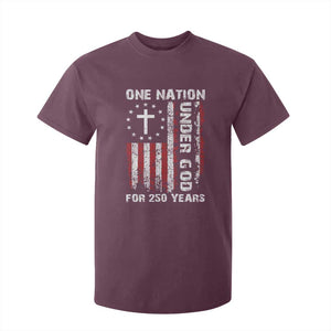 250 Years Anniversary T Shirt For Kid 250th Independence Day Freedom One Nation Under God US Flag TS10 Maroon Print Your Wear