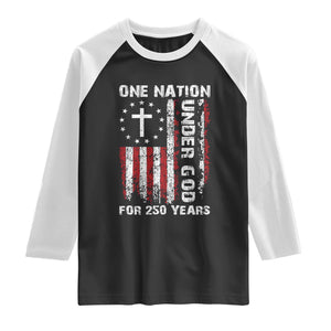 250 Years Anniversary Raglan Shirt 250th Independence Day Freedom One Nation Under God US Flag TS10 Black White Print Your Wear