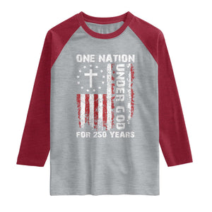 250 Years Anniversary Raglan Shirt 250th Independence Day Freedom One Nation Under God US Flag TS10 Heather Gray Heather Red Print Your Wear