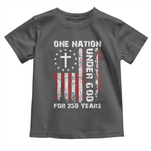 250 Years Anniversary Toddler T Shirt 250th Independence Day Freedom One Nation Under God US Flag TS10 Dark Heather Print Your Wear