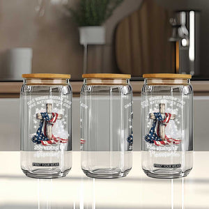 250th Anniversary USA Glass Can One Nation Under God US 250 Flag Cross 4th Of July TS10 Print Your Wear