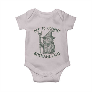 Wizard Frog Baby Onesie Funny Off to Commit Shenanigans TS10 Ice Gray Print Your Wear
