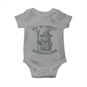 Wizard Frog Baby Onesie Funny Off to Commit Shenanigans TS10 Sport Gray Print Your Wear