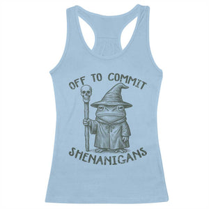 Wizard Frog Racerback Tank Top Funny Off to Commit Shenanigans TS10 Light Blue Print Your Wear