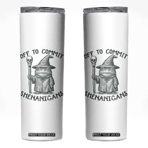 Wizard Frog Skinny Tumbler - Funny Off to Commit Shenanigans - Stainless Steel Drinkware TS10 White Print Your Wear