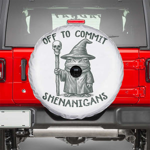 Wizard Frog Spare Tire Cover Funny Off to Commit Shenanigans TS10 White Print Your Wear