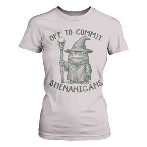 Wizard Frog T Shirt For Women Funny Off to Commit Shenanigans TS10 Ice Gray Print Your Wear