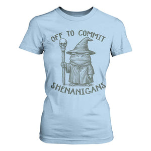 Wizard Frog T Shirt For Women Funny Off to Commit Shenanigans TS10 Light Blue Print Your Wear