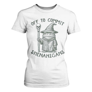 Wizard Frog T Shirt For Women Funny Off to Commit Shenanigans TS10 White Print Your Wear