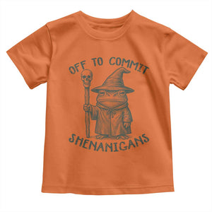 Wizard Frog Toddler T Shirt Funny Off to Commit Shenanigans TS10 Orange Print Your Wear