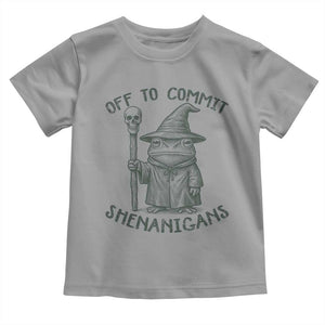 Wizard Frog Toddler T Shirt Funny Off to Commit Shenanigans TS10 Sport Gray Print Your Wear