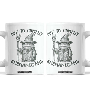 Wizard Frog Coffee Mug Funny Off to Commit Shenanigans TS10 White Print Your Wear