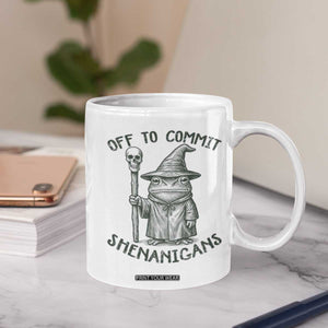Wizard Frog Coffee Mug Funny Off to Commit Shenanigans TS10 Print Your Wear