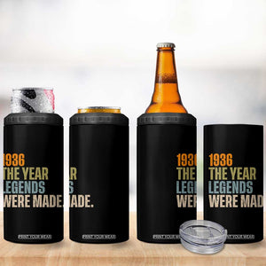 90th Birthday Gift For Men 4 in 1 Can Cooler Tumbler Vintage 1936 90 Years Old Birthday TS10 Print Your Wear
