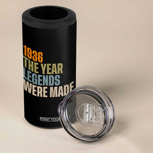 90th Birthday Gift For Men 4 in 1 Can Cooler Tumbler Vintage 1936 90 Years Old Birthday TS10 Print Your Wear