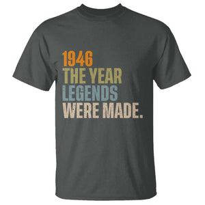 80th Birthday Gift For Men T Shirt - Vintage 1946 80 Years Old Birthday Tee TS10 Dark Heather Print Your Wear