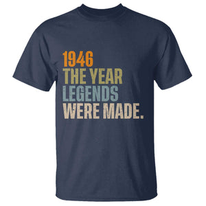 80th Birthday Gift For Men T Shirt - Vintage 1946 80 Years Old Birthday Tee TS10 Navy Print Your Wear