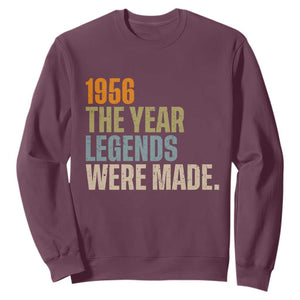 70th Birthday Gift For Men Sweatshirt Vintage 1956 70 Years Old Birthday TS10 Maroon Print Your Wear
