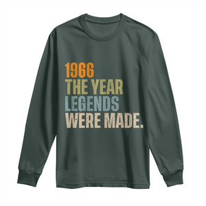 60th Birthday Gift For Men Long Sleeve Shirt Vintage 1966 60 Years Old Birthday TS10 Dark Forest Green Print Your Wear