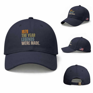 50th Birthday Gift For Men Baseball Cap Vintage 1976 50 Years Old Birthday TS10 Baseball Cap Universal Fit Navy Print Your Wear