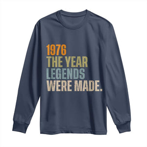 50th Birthday Gift For Men Long Sleeve Shirt Vintage 1976 50 Years Old Birthday TS10 Navy Print Your Wear