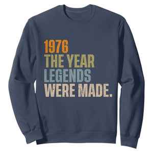 50th Birthday Gift For Men Sweatshirt Vintage 1976 50 Years Old Birthday TS10 Navy Print Your Wear