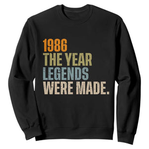 40th Birthday Gift For Men Sweatshirt Vintage 1986 40 Years Old Birthday TS10 Black Print Your Wear