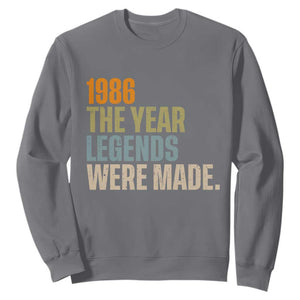 40th Birthday Gift For Men Sweatshirt Vintage 1986 40 Years Old Birthday TS10 Charcoal Print Your Wear