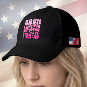 8th Birthday Girls Baseball Cap Bruh I Survived 67 Im 8 Year Old Six Seven TS10 Print Your Wear