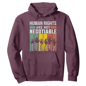 Human Rights Hoodie Are Not Negotiable Retro Equality Statement TS10 Maroon Print Your Wear