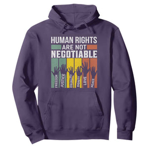 Human Rights Hoodie Are Not Negotiable Retro Equality Statement TS10 Purple Print Your Wear