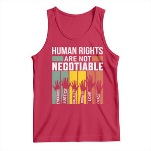 Human Rights Tank Top Are Not Negotiable Retro Equality Statement TS10 Red Print Your Wear