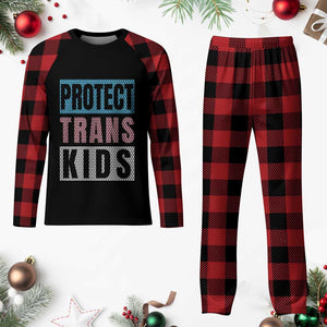 Protect Trans Kids Plaid Pajama Set Transgender Pride Trans Rights Social Justice TS10 Buffalo Plaid Print Your Wear