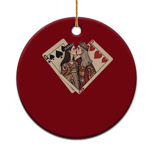 Lesbian Pride Ceramic Ornament Vintage Kissing Cards Sapphic Art TS10 1pc Red Print Your Wear