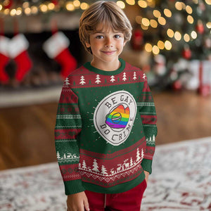 Be Gay Do Crime Rainbow Chameleon LGBTQ Pride Flag Knit Sweatshirt TS10 Christmas Print Your Wear