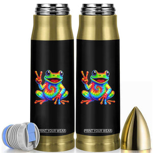 Tie-Dye Frog Peace Sign Hippie Bullet Tumbler Toad Trends Effect Printing TS10 Black Print Your Wear